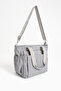 Light Gray Women's Large Size 4-Compartment Water Resistant Parachute Fabric Crossbody and Shoulder Strap Bag - 2