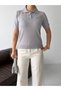 Premium Viscose Soft Textured Polo Collar Short Sleeve Embroidery Detailed Knitwear Sweater - 7