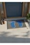 Gray - Blue Hygienic Curly Mat 40X60 cm - Moisture Absorbing Door Mat