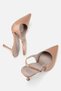 Women's Nude Pointed Toe Patent Leather Open Back Stiletto Heel U Shoes - 6