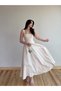 Beige Waist Bow Princess Model Dress - 3333 - 2