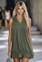 Women's hooded off-the-shoulder ruffle hem short modal dress - 3