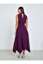 Purple Corsage Detail Maxi Evening Dress - 5