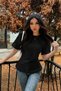 Women's Fit Look Lace-Up Design T-Shirt