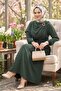Ayrobin Suit with Buckle Detailed Skirt Khaki Hm2913 - 4