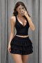 Ashley Sim Detailed Shorts Skirt Blouse Set - 4