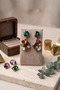Zircon Stone Hanging Flower Earrings 4 Cm. - 3
