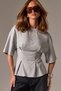Women's Basic T-Shirt Comfortable Fit Pleated Detail Casual Stylish Blouse