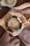 Scorpio zodiac bracelet (apatite stone, moon stone, blood stone, obsidian, onyx stone, carnelian stone, eye agate stone) - 4