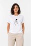 Korean Finger Heart Love Themed Minimal Printed T-Shirt Summer Short Sleeve T-Shirt - White - 3