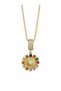 Colorful Stone Heart Detailed Women's Necklace Stainless Steel Gift - 2