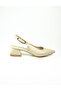 3910 Beige Low Heeled Evening Dress Women's Shoes - 2