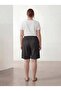 Elastic Waist Lace-Up Women's Plus Size Shorts Black - 4