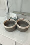 Handmade Decorative Braided Model Bathroom Set 2-Piece Mat 50X80 and 40X60 + 2 Organizer Baskets 18X18 cm - 2