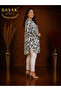 Moda Başak Woven Patterned Tunic Comfortable Cut Plus Size 100% Cotton - 2