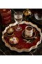 Luxury Glass Surface Presentation Tray 38 cm - Tea and Coffee Serving Tray - Decorative Round Tray with Gold Detail - 2
