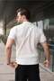 White Half Zipper Detailed Polo Collar Knitwear Men's T-Shirt E7492 - 4