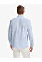 Light Blue Linen Blend Regular Fit Long Sleeve Shirt 50320941-Vr003 - 5