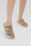 Women's Beige Comfortable Fit 3-Stripe Soft Sole Slippers - 2