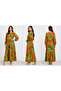 Tropical Orange & Green A-Line Casual Dress