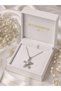 Flower Figured Pearl Detailed Zircon Stone Women's Necklace