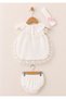 Baby Girl Summer Lace Collar 3-Piece Poncho Set - 2