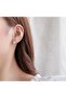 316L Gold Color Leaf Design Zircon Stone Pearl Antiallergic Steel Earring - 4
