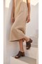 Women's Vintage High Wedge Heel Slippers Sandals Shoes with Skin Medium Detail - 3