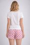 Women's Short Sleeve Pajama Set with Shorts Summer Comfortable Fit Home Wear - 2