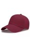 Burgundy Sports Hat with Adjustable Back Burgundy Solid Color Women's Hat Cap - 2