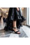 (Mini Women) Multi-Colored Pile-Up Heeled Girls' Evening Dress Shoes Black to Black - 2