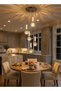Modern Lighting, Modern chandelier, Light, Acrylic LED Chanelier, French Gold Color, 28x30, h:180 cm, Suitable for bedroom and living room, Adjustable height - 4