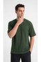 Men's Khaki Oversize T-Shirt Comfortable Fit Crew Neck Combed Cotton Fabric