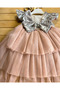Mevlitlik Short Front Long Back Sequined Baby Evening Dress - Dryrose - 6