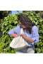 White Plush Shoulder Bag with Satin Lining, Snap Closure, Internal Pocket, Soft Daily Bag