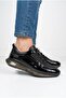 Men's Black Genuine Leather Orthopedic Thick Soled Casual Sneaker Shoes - 3