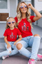 Mother-Daughter Matching Oversize T-Shirt 100% Cotton Printed Comfortable Fit Twin T-Shirt (Single Price)