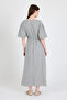 100% Cotton Midi Dress with Front Tie Detail - 4