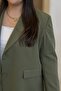 Plus Size Women's Oversized Lined Blazer Jacket - Khaki - 6
