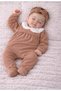 Baby Girl 40/1 Interlock Cotton Set – Lace Collar, Long Sleeves, Booties Newborn_03Ay_06Ay 2-Piece Set - 3