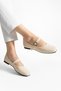 Cream Women's Belted Elegant Ballerinas - Casual Comfortable Shoes - 2