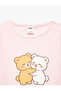 Cotton Teddy Bear Printed Short Sleeve Crew Neck Camisole T-Shirt - 6