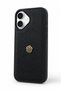 iPhone 17 Compatible Leather Textured Phone Case with Gold Rose Detail - 5