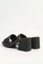 Women's Black Knitted Strap Chain Detailed Heeled Slippers - 4