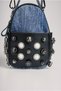 Stone Detailed Denim Mini Women's Shoulder Bag Black Blue Stylish Daily Bag 13X20X6 cm - 2