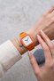 Unisex Orange Silicone Cord Square Case Minimal Wristwatch - 5