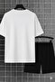 2022.5 Unisex Oversize Shorts T-Shirt Set – Minimal Line Patterned Summer Casual Combination - 2