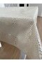 Transparent Coated Lace Look Pvc Oilcloth Tablecloth Cream - 2
