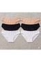 2058 Women's 6-Piece Economical Pack Lycra Ribbed Cotton Panties (M-L-Xl) - 2 Black, 2 White, 2 Nude