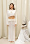 Naval White Crop Skirt Knitwear Set - 2
